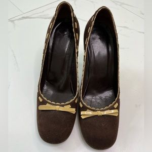 Vintage moschino suede high heels